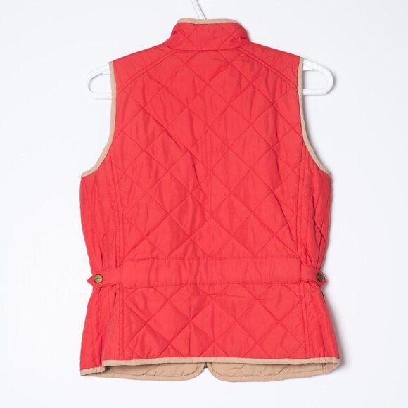 Lauren Ralph Lauren Womens Petite Small Reversible Quilted Zipper Vest Red Tan - Picture 2 of 8